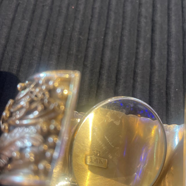 1970s Vintage Native American Solid 14k Gold Cuff by George Begay For Sale - Image 5 of 8