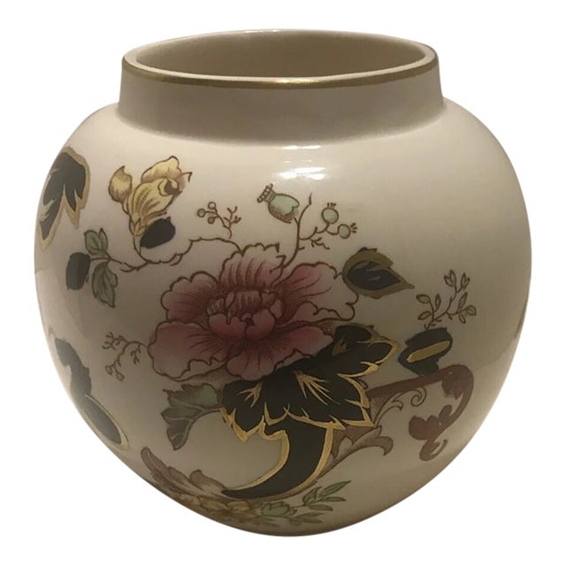 Vintage Mason's Ironstone Floral Design England Vase For Sale