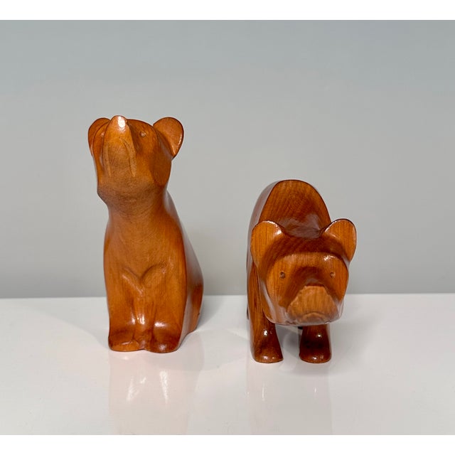 Hand-Carved Bear Animal Figurines, Rhön, Germany, 1960s, Set of 2 For Sale - Image 10 of 18