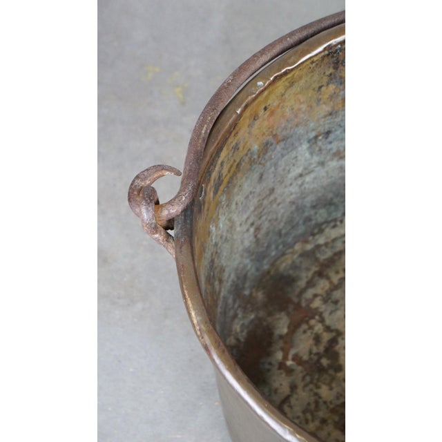Metal Large Copper Fireplace with Handle For Sale - Image 7 of 12