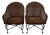 Pair of Wicker Lloyd Flanders Chairs With Black Metal Frames For Sale