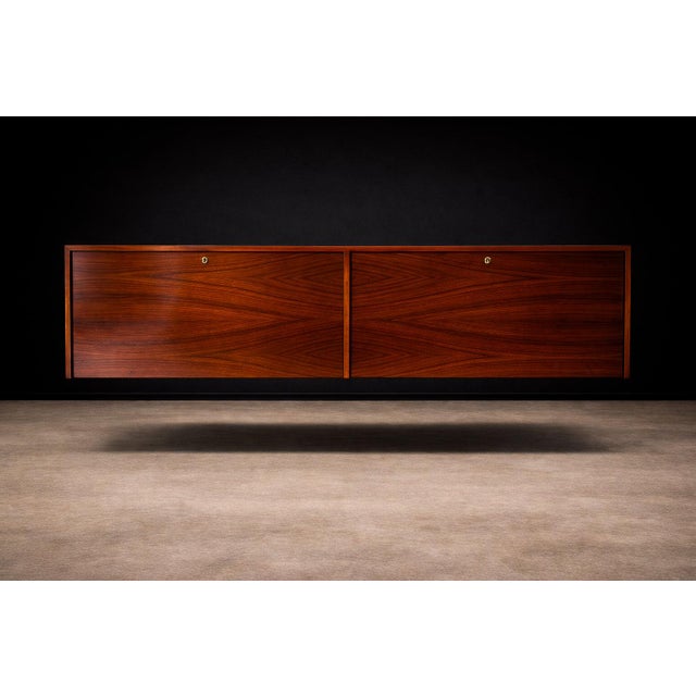 Wood Brazilian Modern Floating Bar / Sideboard in Hardwood by Carlo Hauner, 1950s For Sale - Image 7 of 13