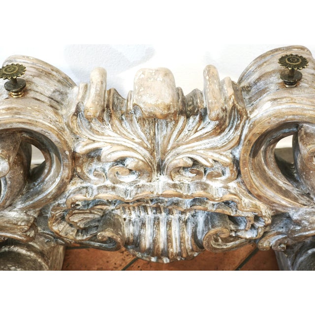 Gray Italian Carved Wooden Architectural Bases, Set of 2 For Sale - Image 8 of 11