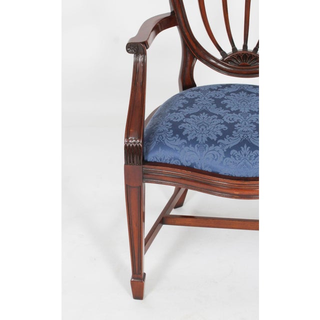 Vintage English Hepplewhite Revival Dining Chairs, Set of 10 For Sale - Image 10 of 18
