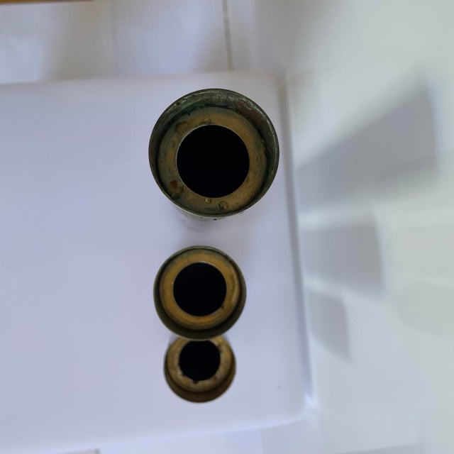 Contemporary Vintage Mid Century Danish Brass Bud Flower Vases For Sale - Image 3 of 6