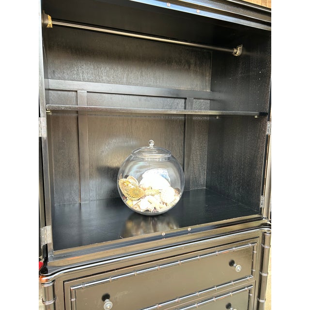 Black Arhaus Faux Bamboo Cabinet For Sale - Image 8 of 10