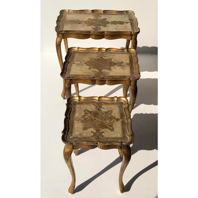 Vintage Italian Gold Florentine Nesting Tables Set of 3 Chairish