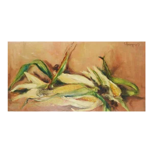 Vintage Impressionist Corn Still Life Painting