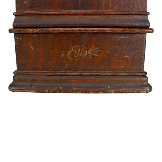 1920s Antique Edison Oak Standard Cylinder Phonograph Model D C1920 For Sale - Image 5 of 14