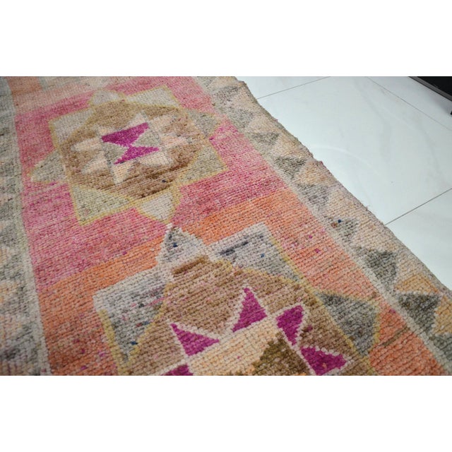 Multicolor Vintage Handmade Turkish Runner For Sale - Image 4 of 11