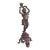 Antique-Style Figural Cherub Candle Holder in Cast Metal With Rococo Base 19.5” For Sale