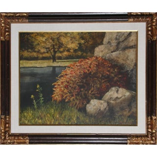 Barberry Bush, Harry Lane Oil on Board, Signed L.r. For Sale