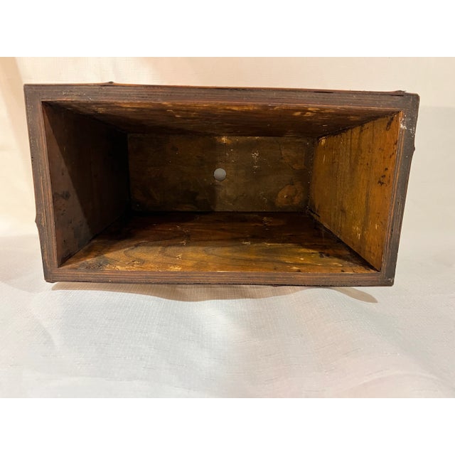 Wood Vintage Burnt Bamboo Planter Decor For Sale - Image 7 of 8
