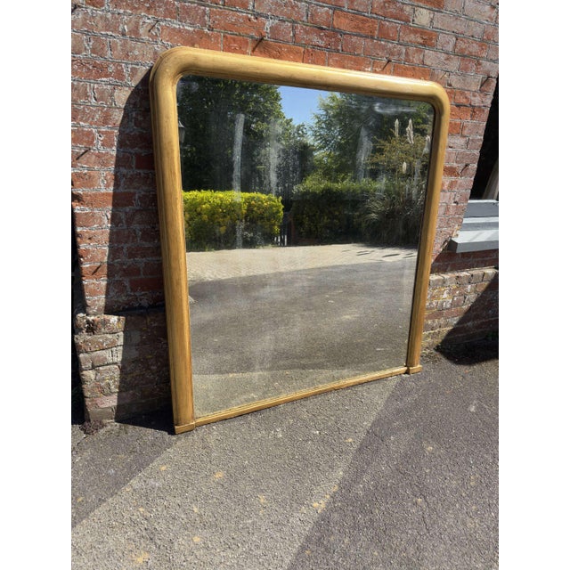 Large Antique English Arched Top Gilt Overmantle Mirror, 19th Century For Sale - Image 6 of 7