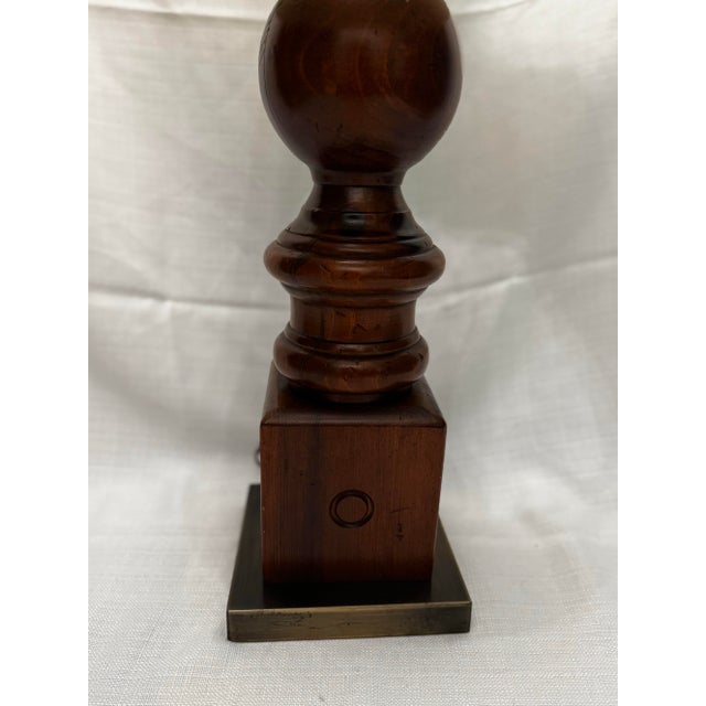 Mid-Century Modern Large 35" Mid-Century Modern Turned Wood Table Lamp For Sale - Image 3 of 6