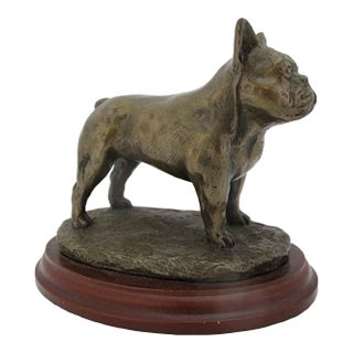 Douglas Gray French Bulldog Cold Cast Bronze Resin Statue Figurine For Sale
