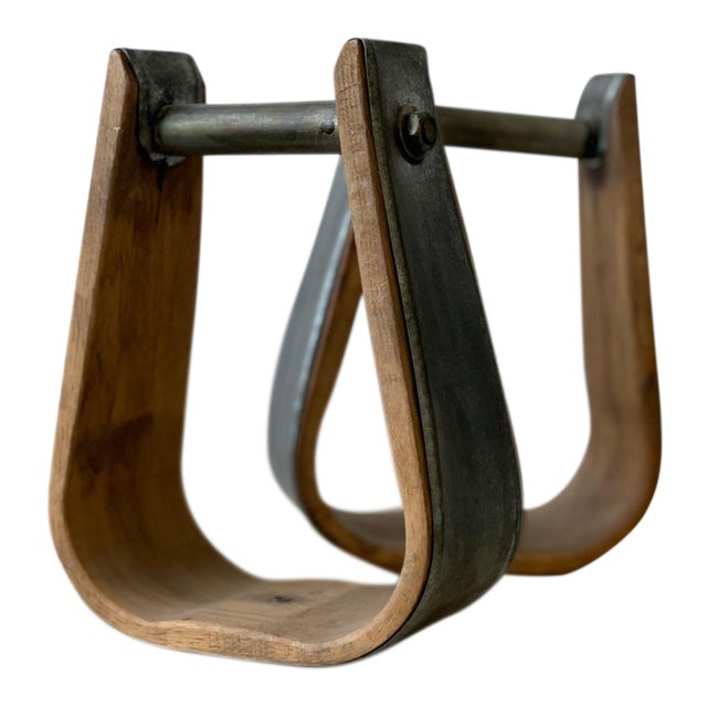 Vintage Wood & Tin Riding Bell Stirrups Pair Chairish