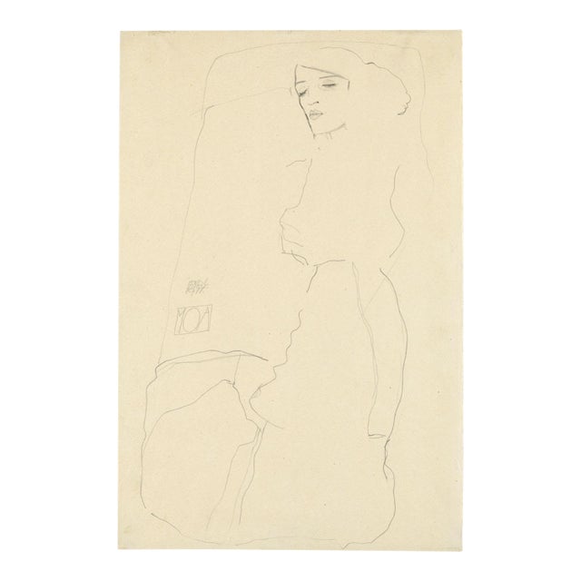 1968 Egon Schiele Lithograph 23 the Dancer Moa Reproduction For Sale