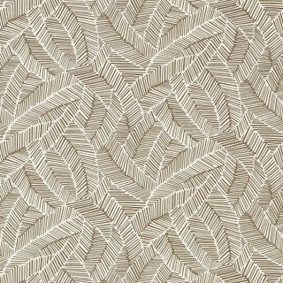 Sample - Schumacher Abstract Leaf Wallpaper in Mocha For Sale