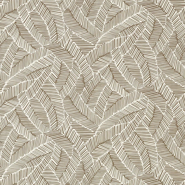 Sample - Schumacher Abstract Leaf Wallpaper in Mocha For Sale