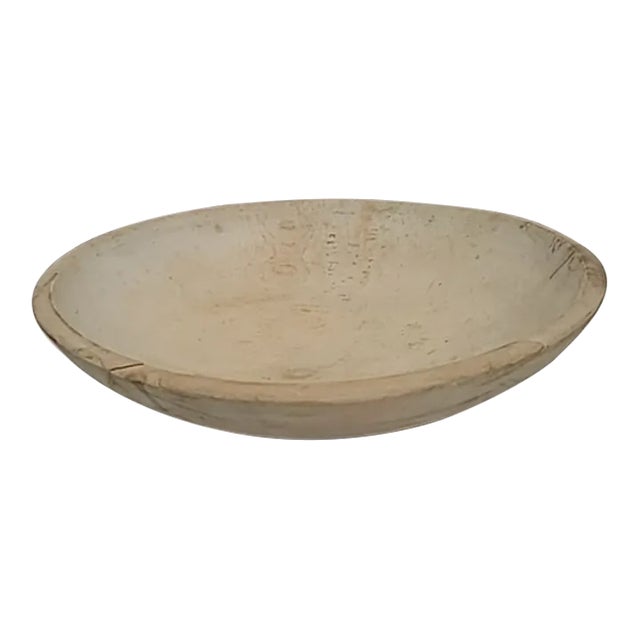 Mid-Century Modern Wooden Large Hand Carved Dough/Salad Bowl For Sale