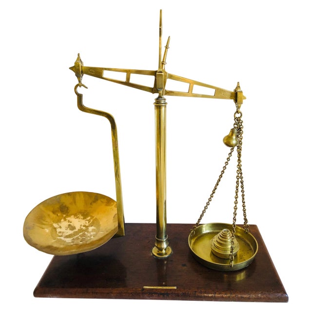 Victorian Antique Brass Scales, Set of 2 For Sale - Image 8 of 8