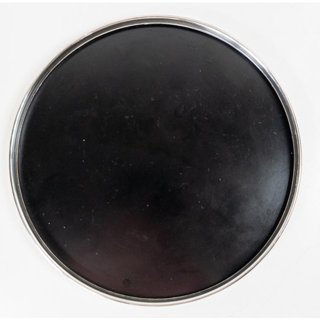 Mid 20th Century Mid-Century Modern Black Lacquer and Sterling Silver Coaster Tray by Gorham For Sale - Image 5 of 8
