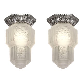 1930s French Art Deco Flush Mount by Francis Hubens & Muller Freres France - A Pair For Sale