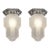 Pair of Francis Hubens & Muller Freres French Art Deco Flush Mounts - 1930s Frosted Glass & Nickel For Sale