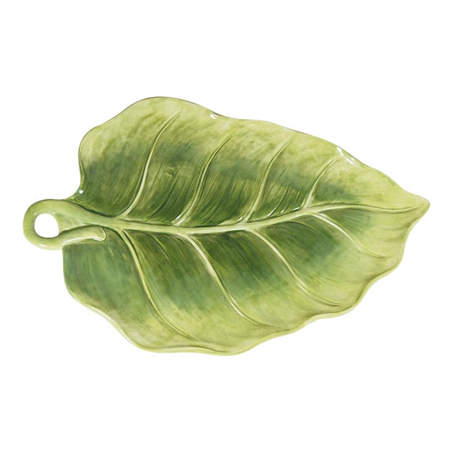 Vintage Fitz and Floyd Chanteclair Embossed Cabbage Leaf Serving Platter For Sale