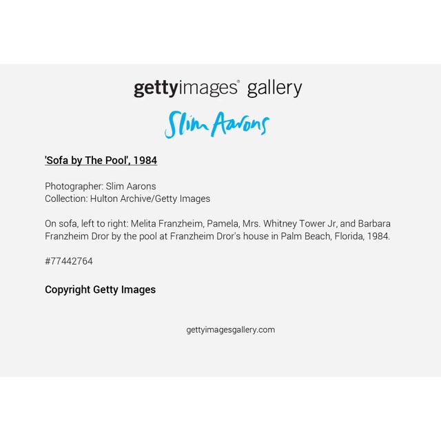 Not Yet Made - Made To Order Slim Aarons, "Sofa by the Pool," January 1, 1984 Getty Images Gallery Framed Art Print For Sale - Image 5 of 5