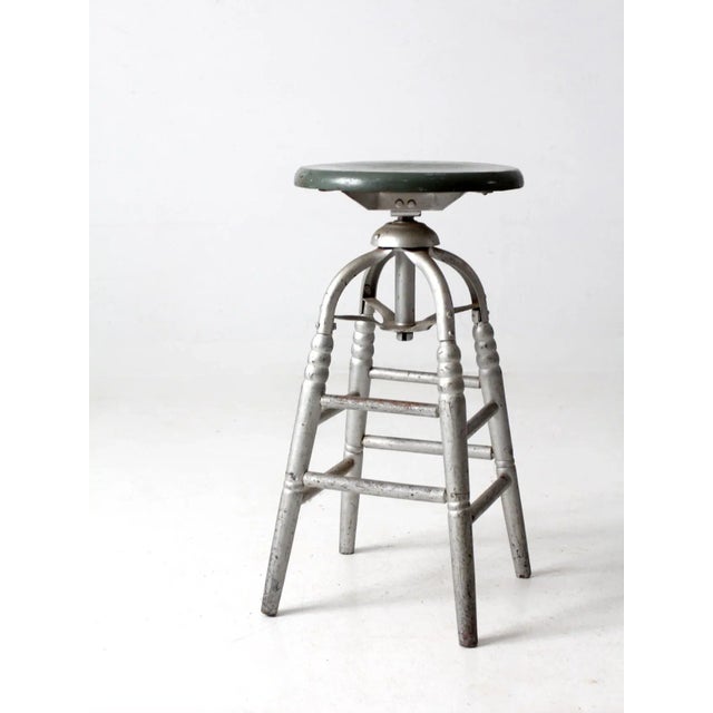 Antique Painted Swivel Seat Stool For Sale - Image 6 of 11