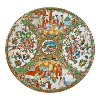 19th Century Chinese Export Porcelain Rose Medallion Plate 8" For Sale