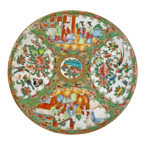 19th Century Chinese Export Porcelain Rose Medallion Plate 8"