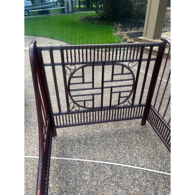 Vintage Rattan and Cane Chinoiserie Sleigh Bed/Daybed For Sale - Image 9 of 10