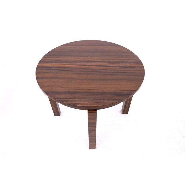 Brown Art Deco Side Table, Poland, 1940s For Sale - Image 8 of 10