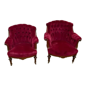 Set of 2 1940s King and Queen Chairs