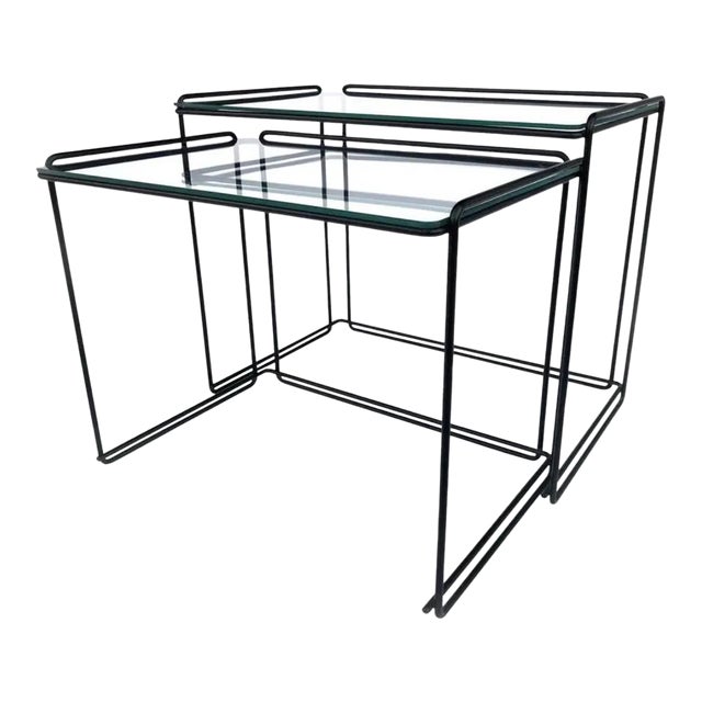 1970s Max Sauze 'Isocele' Nesting Tables - a Pair For Sale