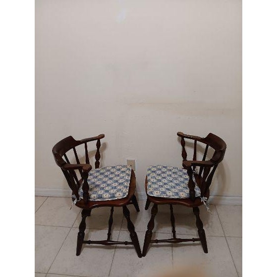 Colonial Windsor Style Wood Chair with cushion Black Set of 2 Style: Colonial Color: Black Dimensions: 22 1/2" W x 17 1/2"...