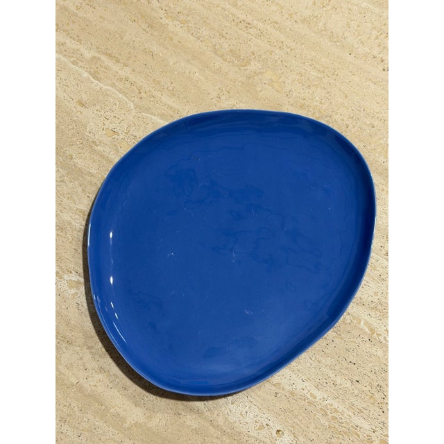 Ceramic (11) Cerulean Blue Dinner Plates Wabi Sabi by Mud Studio (South Africa) For Sale - Image 7 of 14