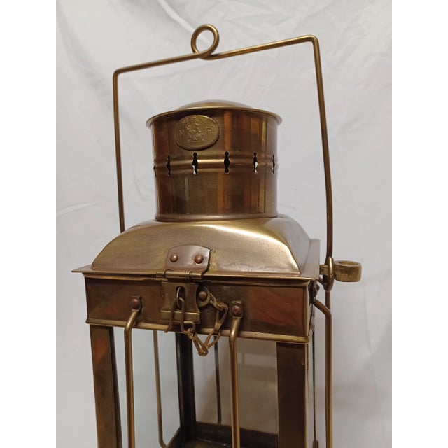 Vintage Brass Neptune Lantern For Sale - Image 4 of 12