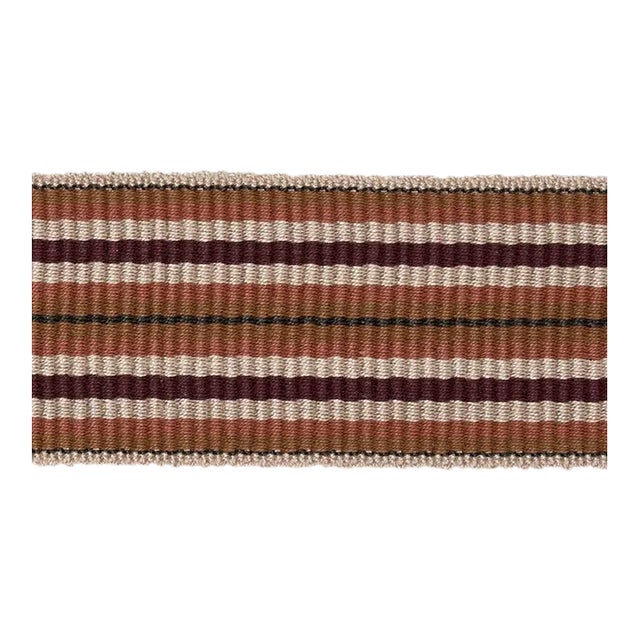 Sample - Schumacher X Neisha Crosland Topaki Stripe Tape Medium in Aubergine For Sale