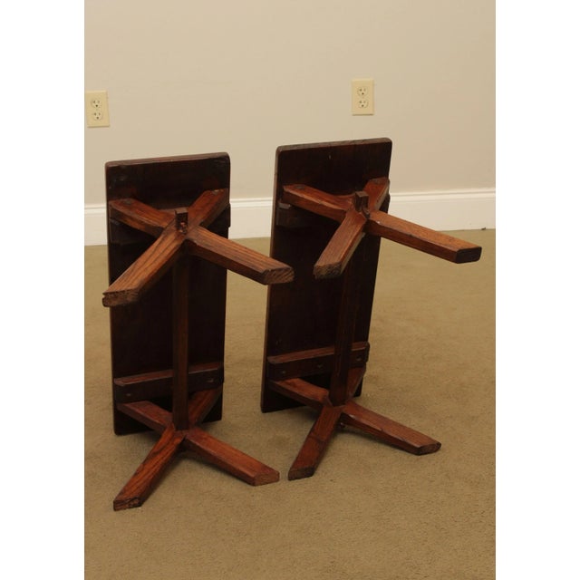 Antique Youth Size Oak Sawbuck Dining Farm Table with Benches For Sale - Image 11 of 13