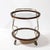 Mid-Century Modernist Two-Tier Walnut, Polished Brass & Glass Serving Cart For Sale - Image 9 of 12