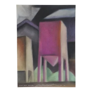 Abstract Architectural Pastel Painting