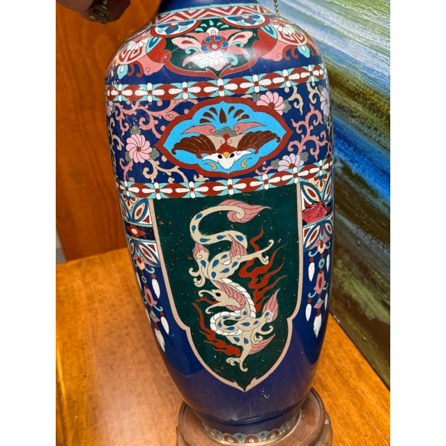 Early 20th Century Mid Century Kutani Table Lamp For Sale - Image 5 of 12