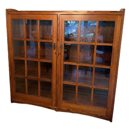 Restoration Hardware Solid Oak Bookcase For Sale