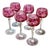 Vintage Ruby Cut-to-Clear Crystal Hock Wine Glasses, 1950, Set of 6 For Sale