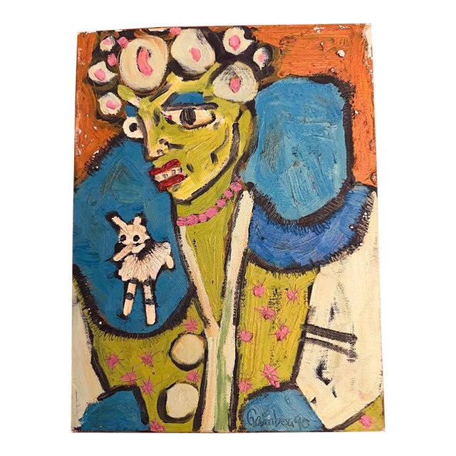 1990s "Weak Spots" Diane Gamboa Oil on Canvas For Sale