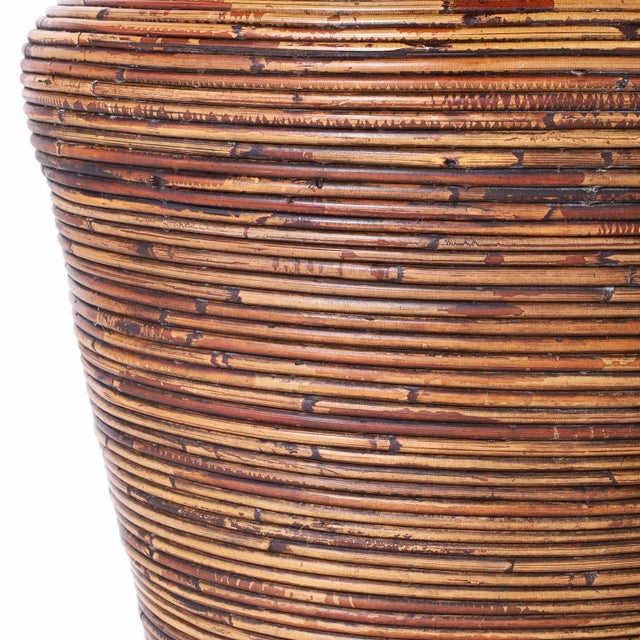 Late 20th Century Italian Pencil Reed Floor Vase or Urn For Sale - Image 5 of 7